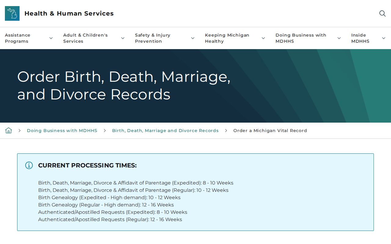 Genoa Township residents directory Michigan vital records order