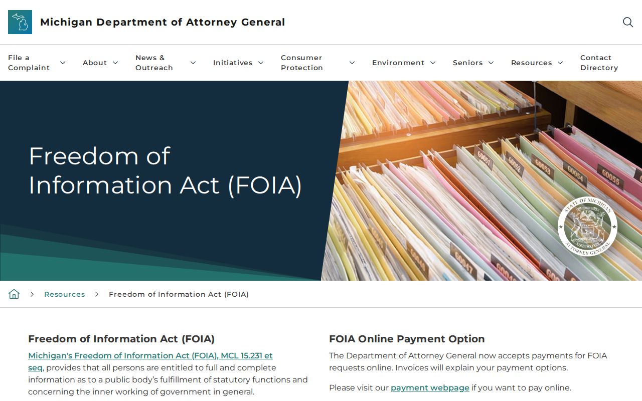Genoa Township residents directory Michigan FOIA guidance