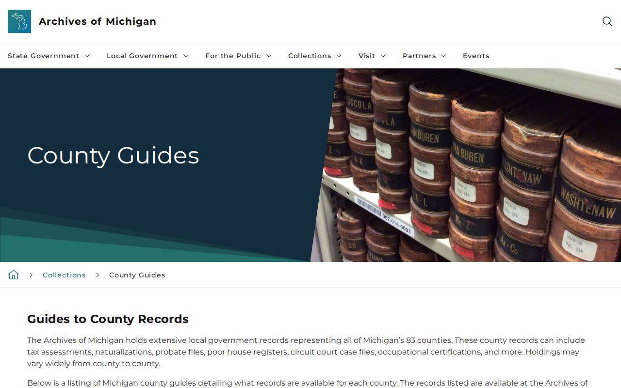 Genoa Township previous residents research through Archives of Michigan county guides